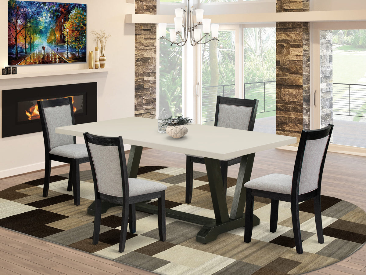  Glass Dining Table Set for 4,Rectangle Dinner Table