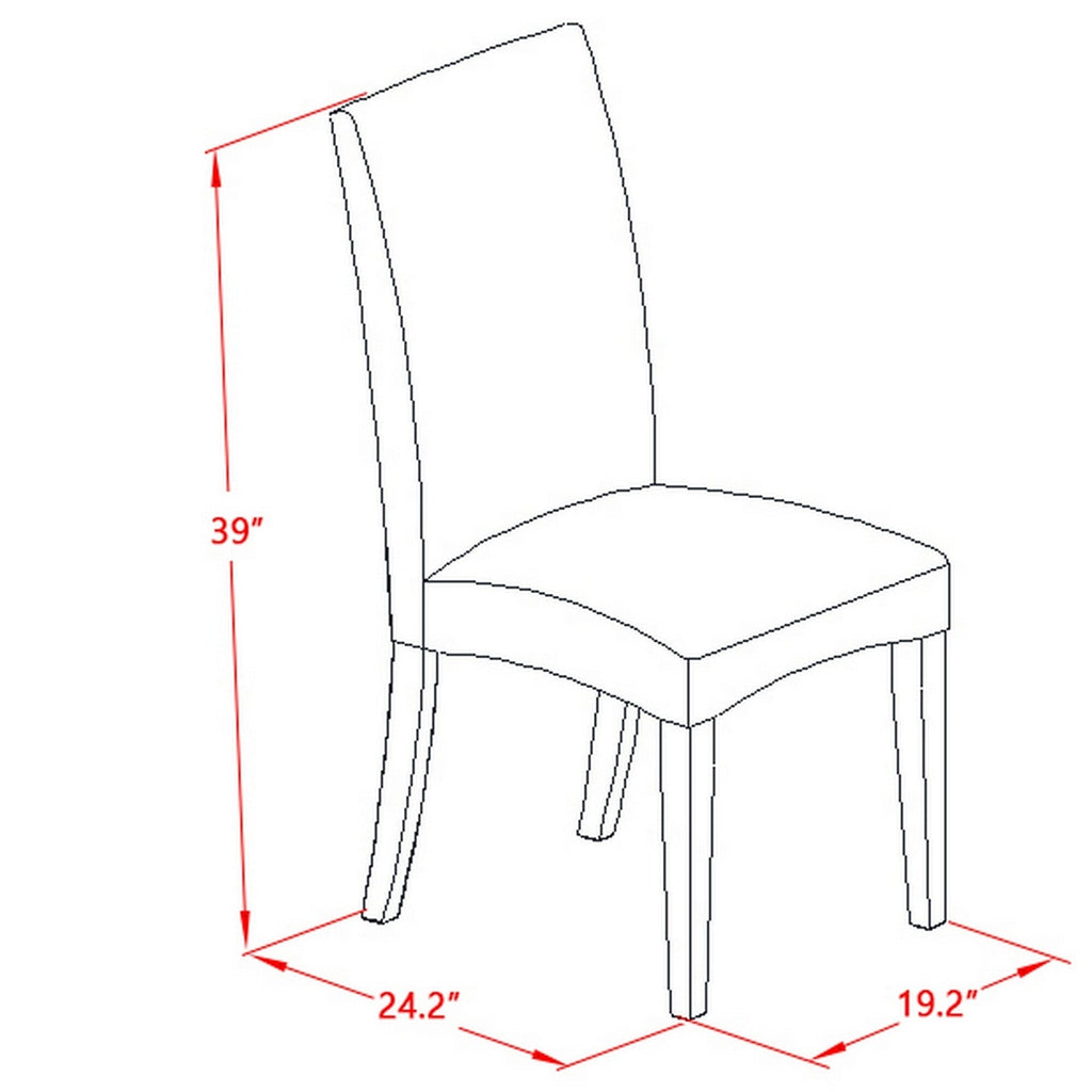 East West Furniture V027DR207-7 7 Piece Kitchen Table Set Consist of a Rectangle Dining Table with V-Legs and 6 Gray Linen Fabric Parson Dining Room Chairs