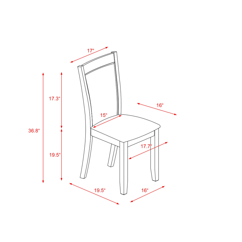 East West Furniture V727MZ748-6 6 Piece Dinette Set Contains a Rectangle Dining Room Table with V-Legs and 4 Coffee Linen Fabric Parson Chairs with a Bench