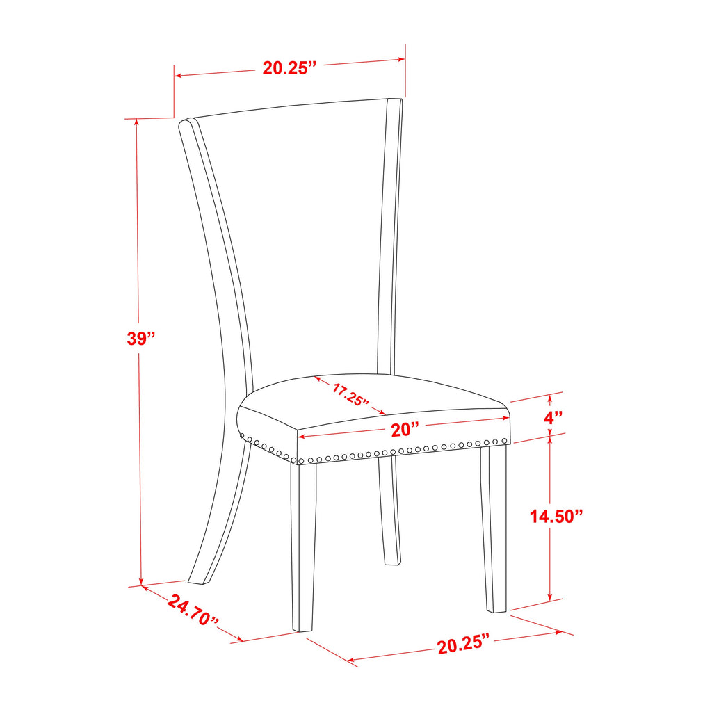 East West Furniture X027VE215-5 5 Piece Kitchen Table & Chairs Set Includes a Rectangle Dining Room Table with X-Legs and 4 Baby Blue Linen Fabric Parsons Chairs