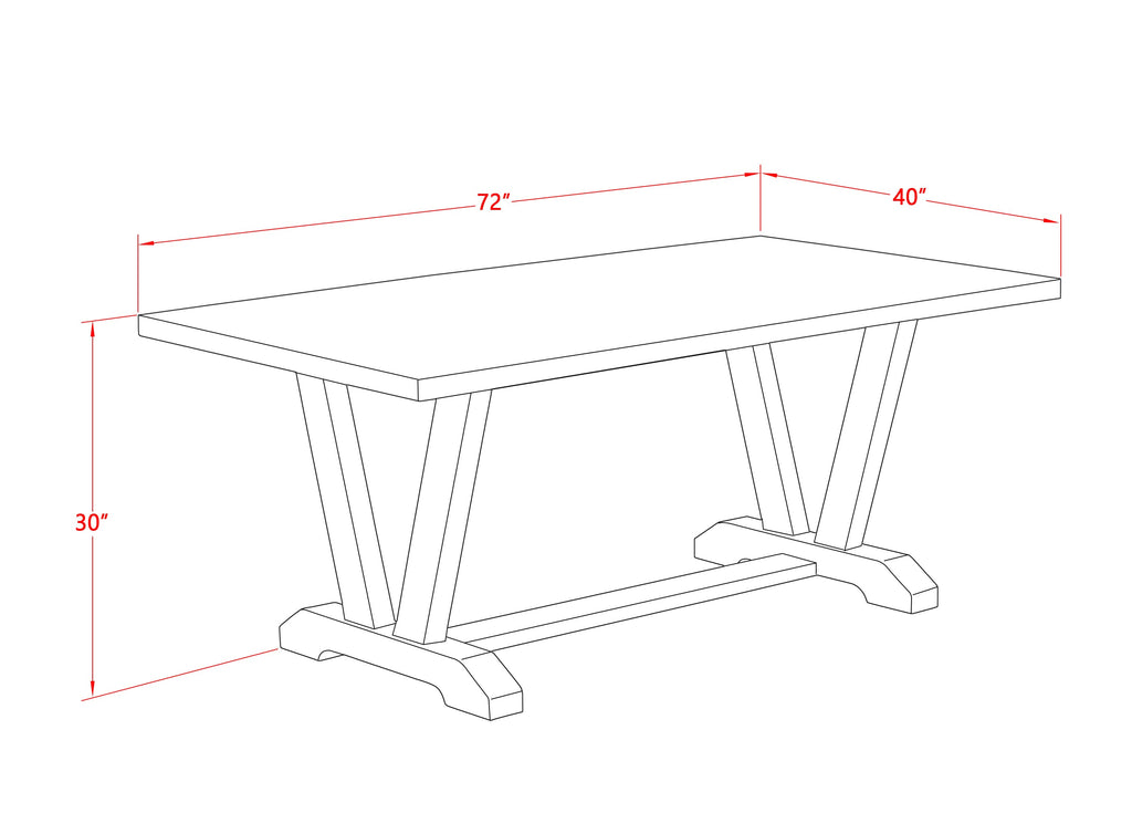 East West Furniture V027DR207-5 5 Piece Dining Room Furniture Set Includes a Rectangle Dining Table with V-Legs and 4 Gray Linen Fabric Upholstered Parson Chairs