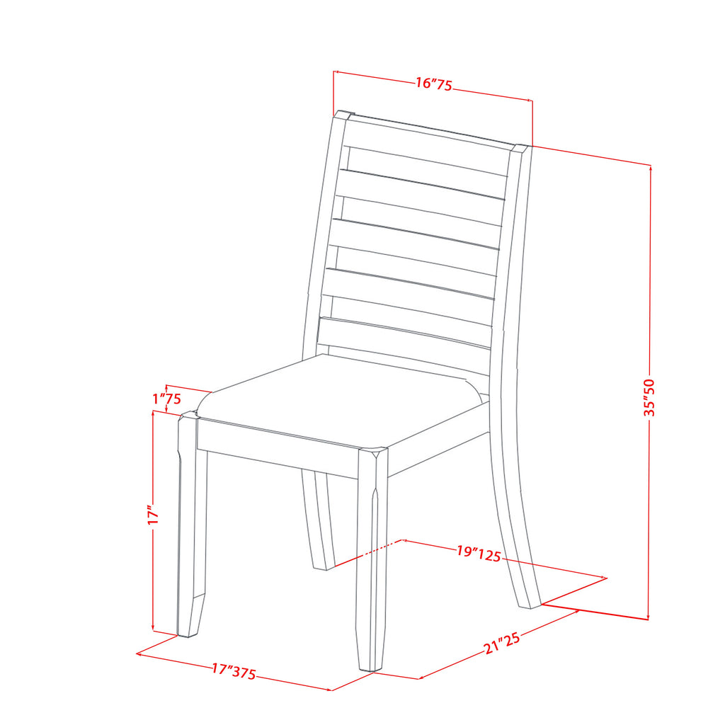 Luxe By East West Furniture X1PWT01 Dining Room Chair with Cream Linen Fabric and upholstered back Antique White Finish,