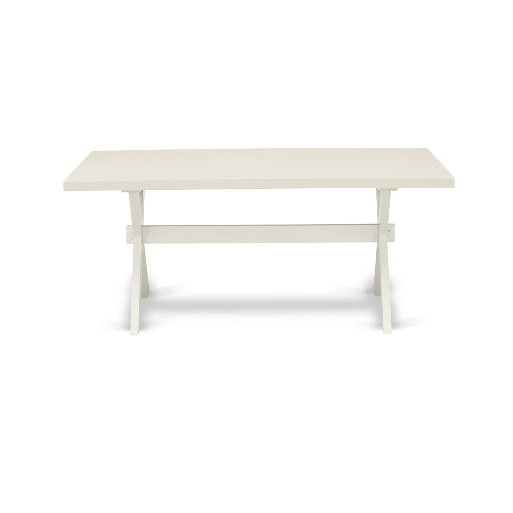 East West Furniture XT027 X-Style Mid-Century Modern Dining Table - a Rectangle Kitchen Table Top with Stylish Legs