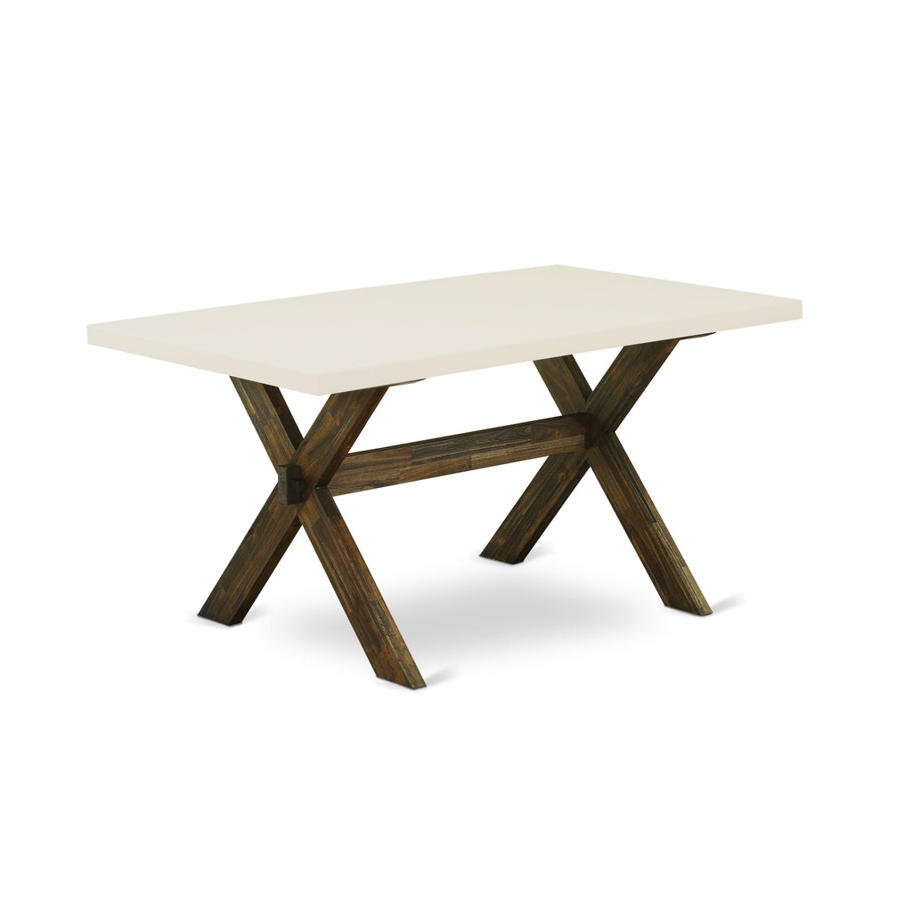 East West Furniture XT726 X-Style Dining Table - a Rectangle Kitchen Table Top with Stylish Legs