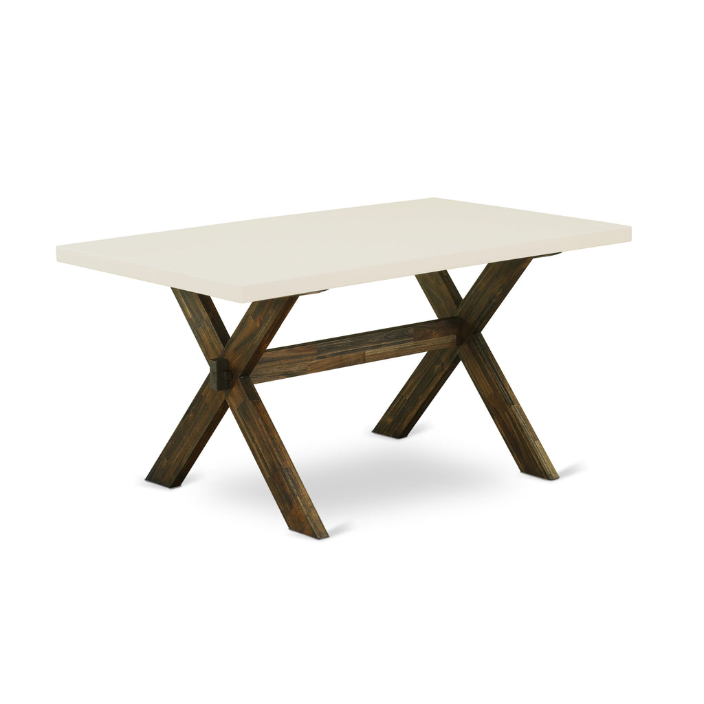 East West Furniture XT726 X-Style Dining Table - a Rectangle Kitchen Table Top with Stylish Legs