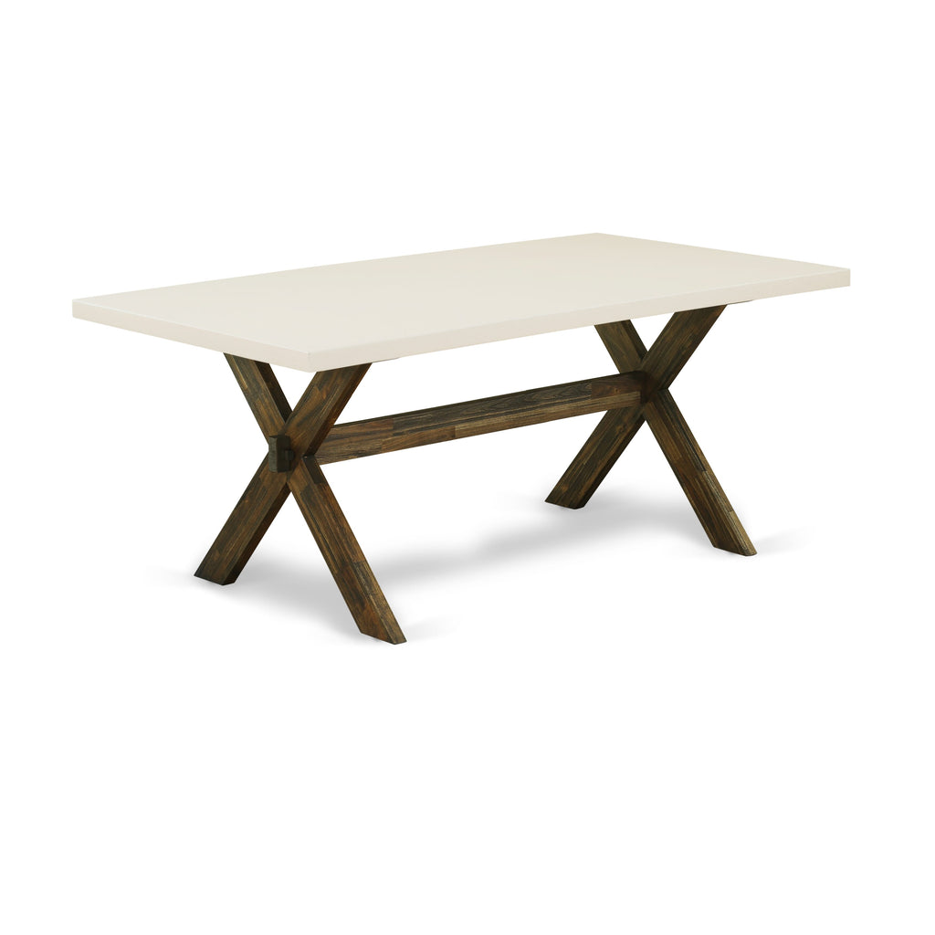 East West Furniture XT727 X-Style Modern Dining Table - a Rectangle Kitchen Table Top with Stylish Legs