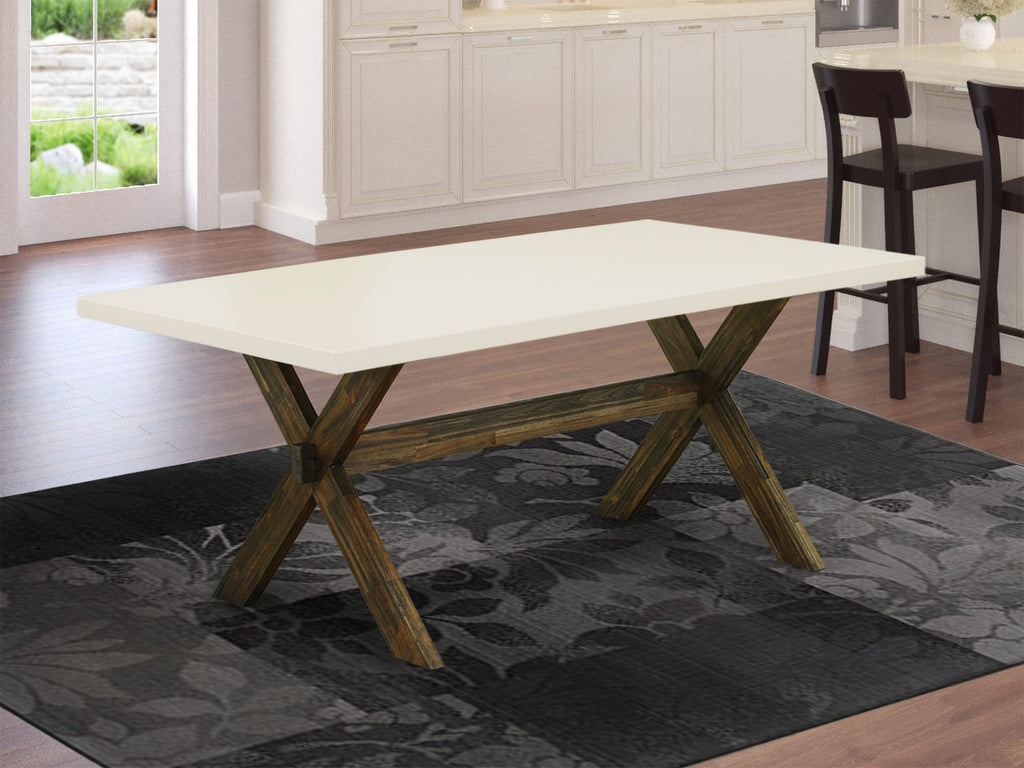 East West Furniture XT727 X-Style Modern Dining Table - a Rectangle Kitchen Table Top with Stylish Legs