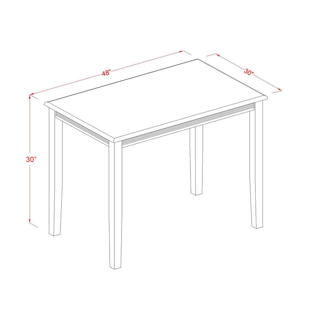 East West Furniture YAMZ5-AWA-32 5 Piece Modern Dining Table Set Consist of a Rectangle Kitchen Table and 4 Upholstered Parson Chairs, 30x48 Inch, Antique Walnut