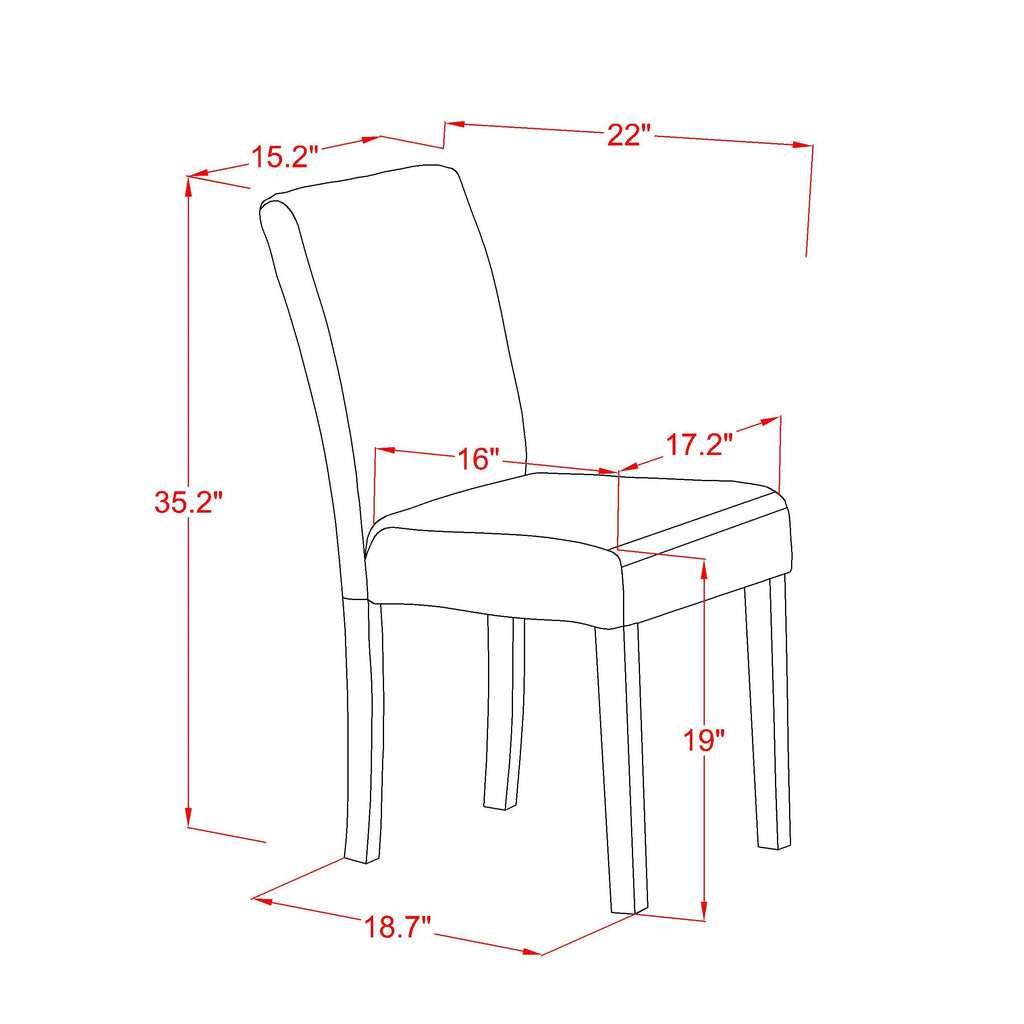 East West Furniture LMAB5-N8-05 5 Piece Dinette Set for 4 Includes a Rectangle Rustic Wood Dining Table and 4 Grey Linen Fabric Parson Dining Room Chairs, 40x72 Inch, Walnut