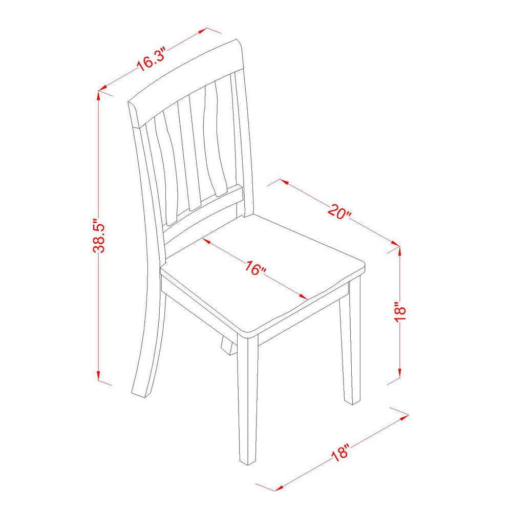 East West Furniture PLAN5-BCH-W 5 Piece Dinette Set for 4 Includes an Oval Dining Table with Butterfly Leaf and 4 Dining Room Chairs, 42x78 Inch, Black & Cherry