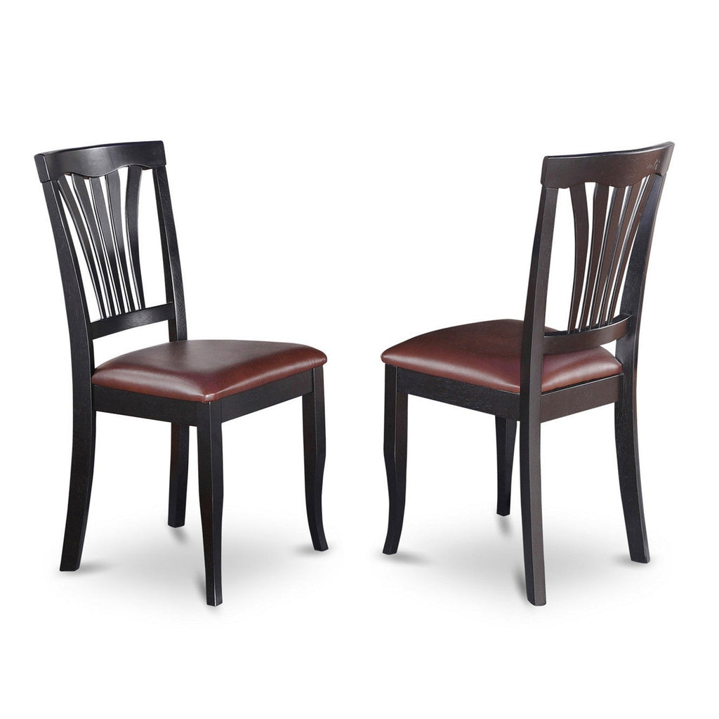 East West Furniture PLAV5-BCH-LC 5 Piece Kitchen Table & Chairs Set Includes an Oval Dining Table with Butterfly Leaf and 4 Faux Leather Dining Room Chairs, 42x78 Inch, Black & Cherry