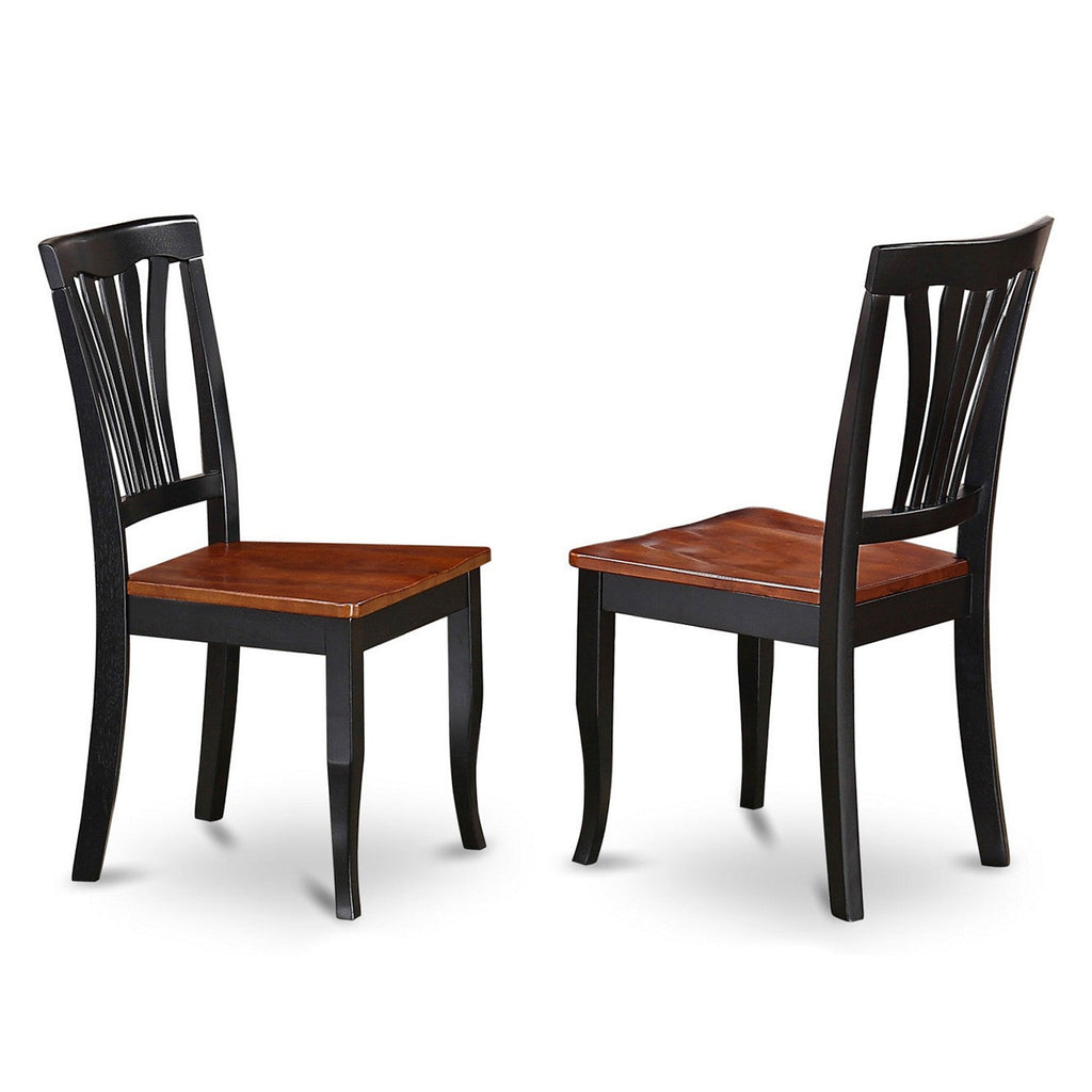 East West Furniture HLAV3-BCH-W 3 Piece Kitchen Table & Chairs Set Contains a Round Dining Table with Pedestal and 2 Dining Room Chairs, 42x42 Inch, Black & Cherry