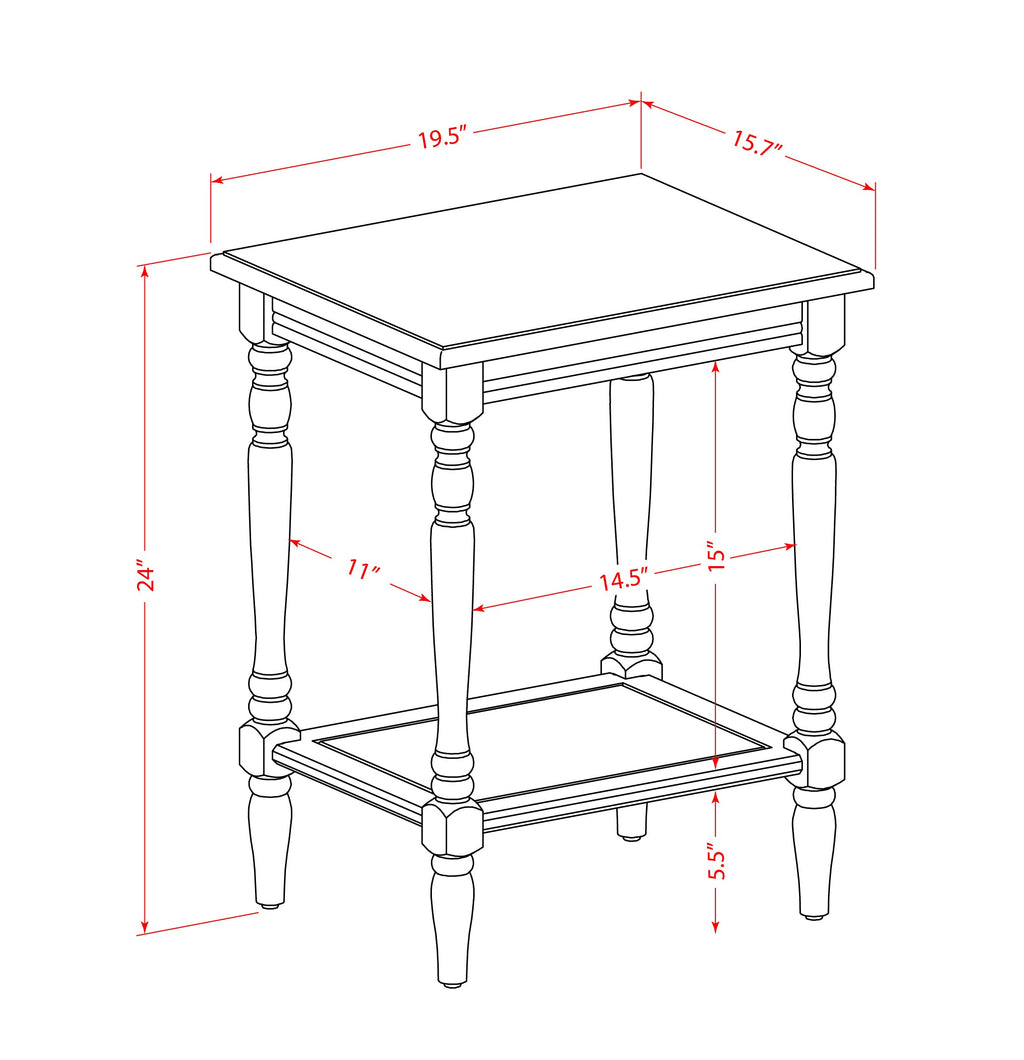 East West Furniture BF-12-ET Bedford Bedside End Table - Rectangle Modern End Table with Open Storage Shelf for Bedroom, 16x20 Inch, Clover Green