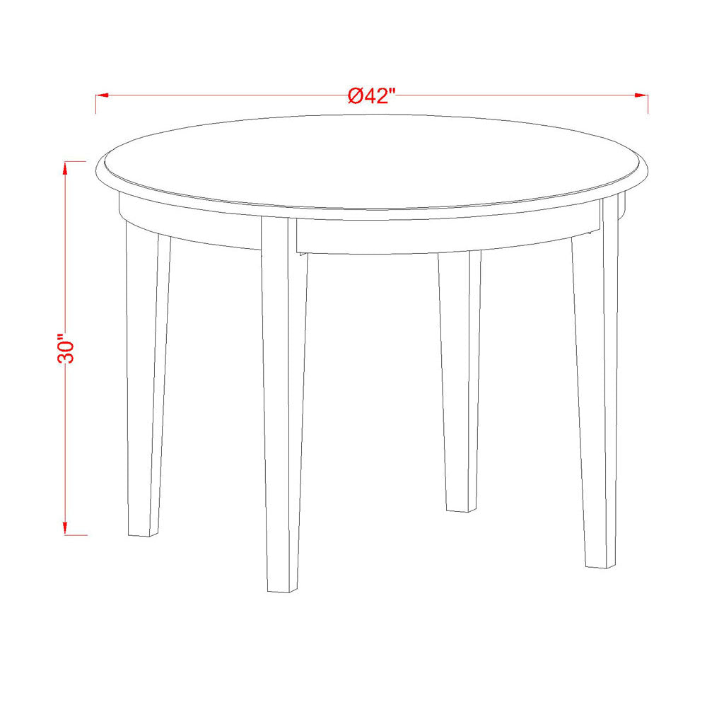 East West Furniture BODA3-LWH-W 3 Piece Kitchen Table & Chairs Set Contains a Round Dining Room Table and 2 Dining Room Chairs, 42x42 Inch, Linen White