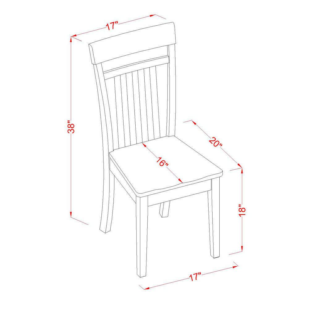 East West Furniture NOCA7-MAH-W 7 Piece Dining Set Consist of a Rectangle Dining Table with Butterfly Leaf and 6 Kitchen Chairs, 32x54 Inch, Mahogany