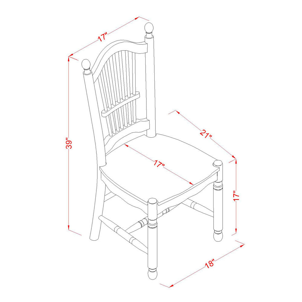 East West Furniture NIDO5-BCH-W 5 Piece Dining Room Furniture Set Includes a Rectangle Kitchen Table with Butterfly Leaf and 4 Dining Chairs, 36x66 Inch, Black & Cherry