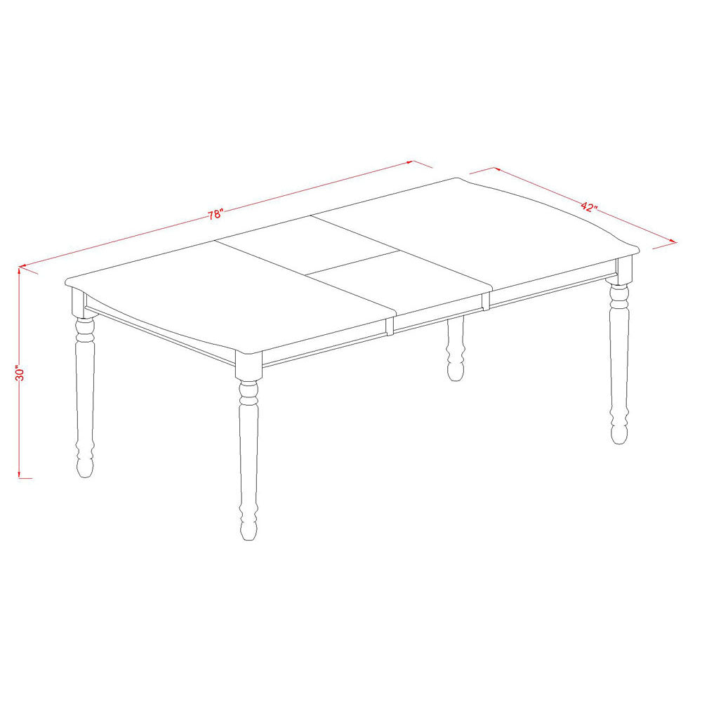 East West Furniture DOAN5-BCH-W 5 Piece Dining Table Set for 4 Includes a Rectangle Kitchen Table with Butterfly Leaf and 4 Dinette Chairs, 42x78 Inch, Black & Cherry