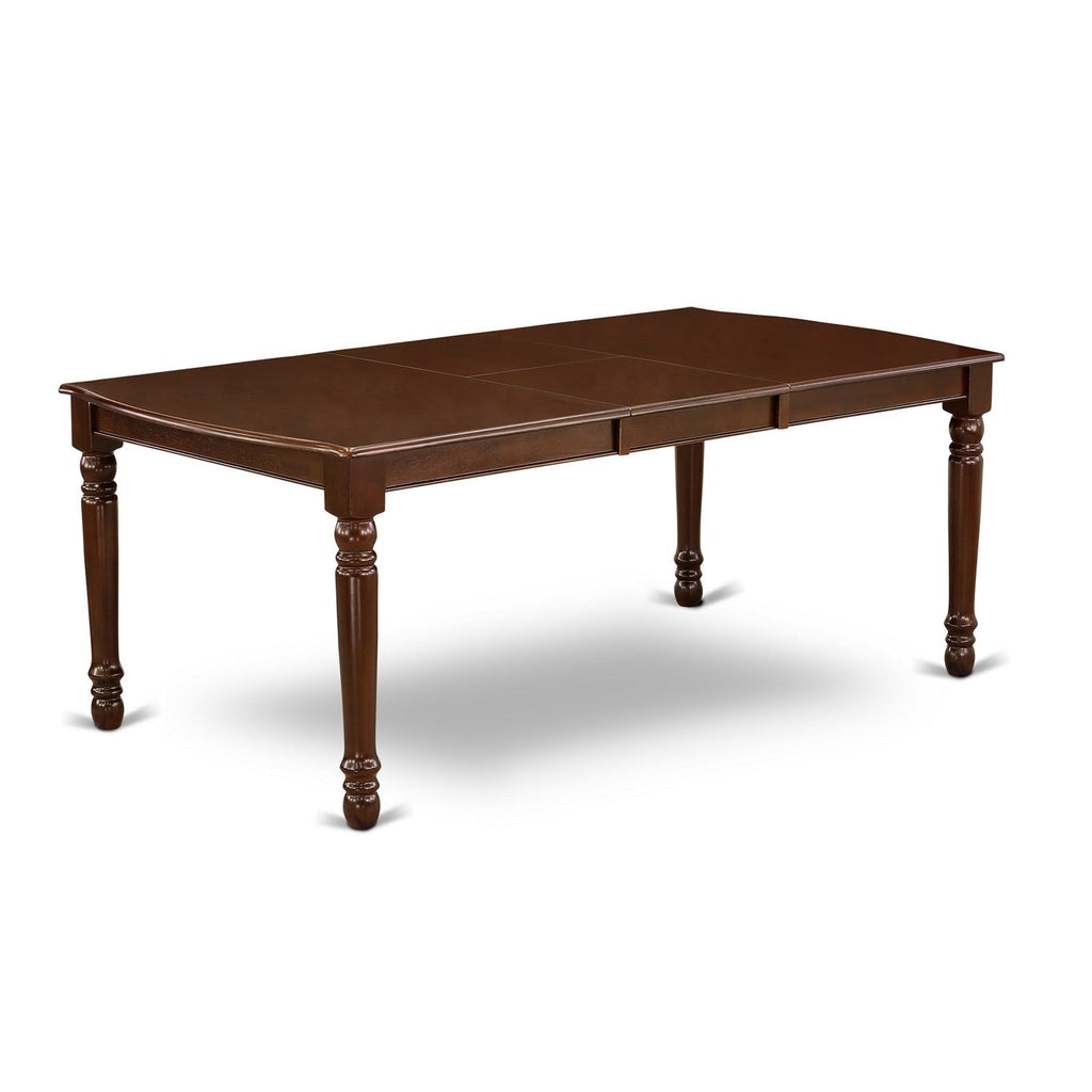 East West Furniture DOT-MAH-T Dover  Dining Table - a Rectangle Wooden Table Top with Butterfly Leaf & Stylish Legs, 42x78 Inch, Mahogany