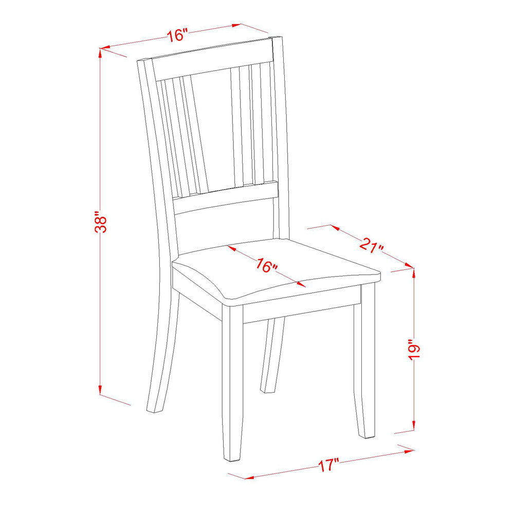 East West Furniture DODU5-MAH-LC 5 Piece Dinette Set for 4 Includes a Rectangle Dining Table with Butterfly Leaf and 4 Faux Leather Dining Room Chairs, 42x78 Inch, Mahogany