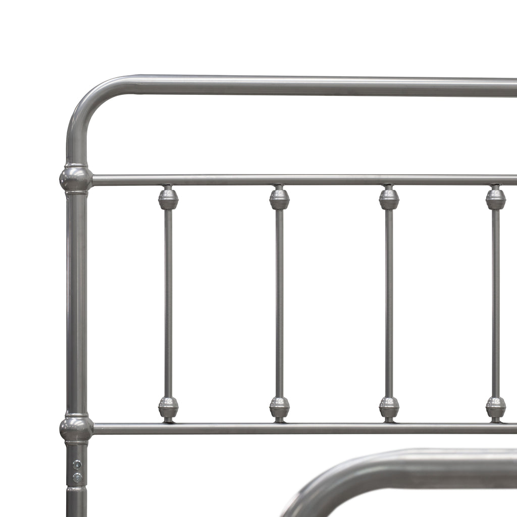 East West Furniture GDTBSIL Garland Twin Bed Frame with 6 Metal Legs - Deluxe Bed Frame in Powder Coating Silver Color