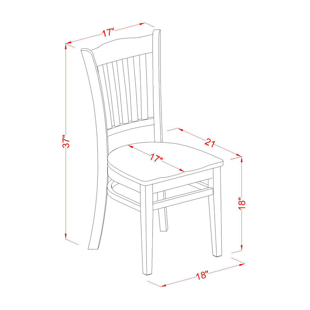 East West Furniture MZGR3-MAH-W 3 Piece Dinette Set for Small Spaces Contains a Rectangle Dining Table with Dropleaf and 2 Kitchen Dining Chairs, 36x54 Inch, Mahogany