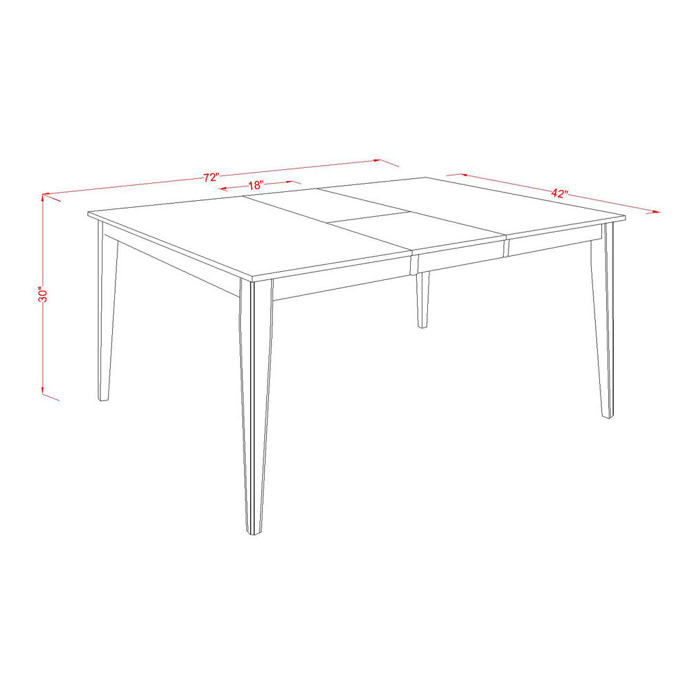 East West Furniture HELY7-CAP-W 7 Piece Dining Set Consist of a Rectangle Dining Room Table with Pedestal and 6 Kitchen Chairs, 42x72 Inch, Cappuccino