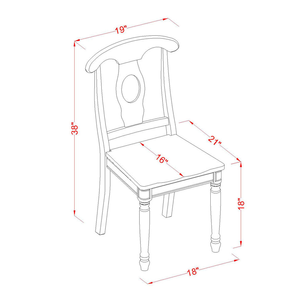 East West Furniture NIKE5-WHI-W 5 Piece Dinette Set for 4 Includes a Rectangle Dining Room Table with Butterfly Leaf and 4 Dining Chairs, 36x66 Inch, Buttermilk & Cherry