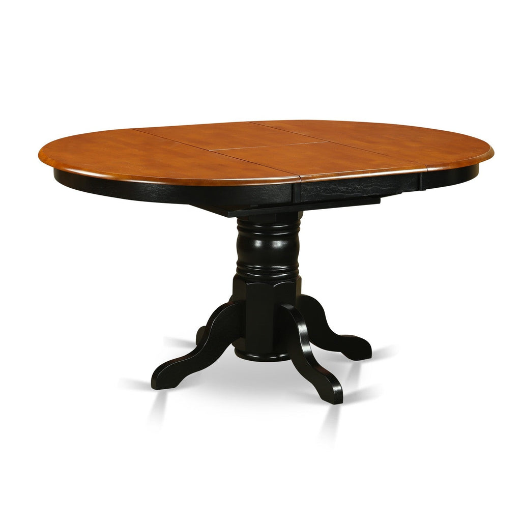 East West Furniture KET-BLK-TP Kenley Modern Kitchen Table - an Oval Dining Table Top with Butterfly Leaf & Pedestal Base, 42x60 Inch, Black & Cherry