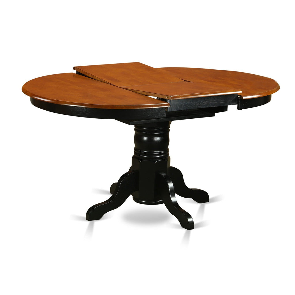 East West Furniture KET-BLK-TP Kenley Modern Kitchen Table - an Oval Dining Table Top with Butterfly Leaf & Pedestal Base, 42x60 Inch, Black & Cherry