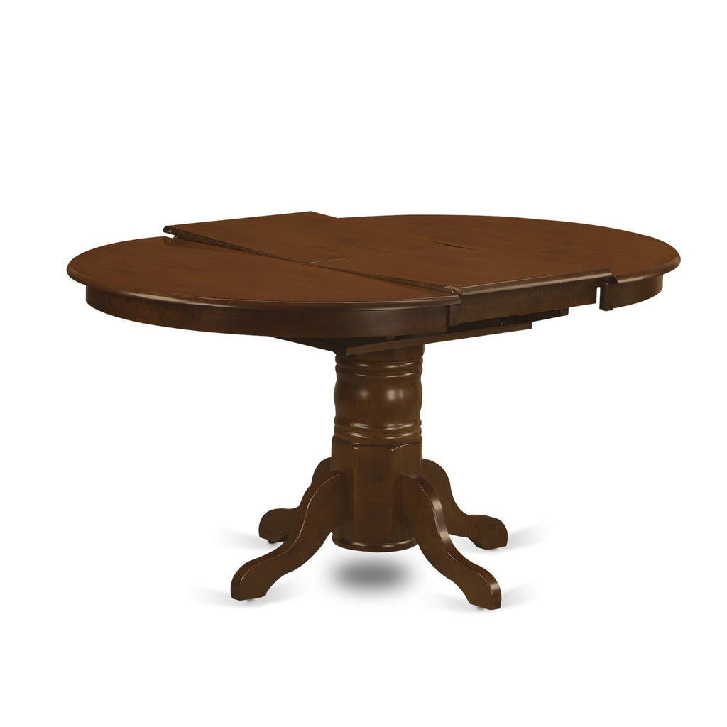 East West Furniture KELY7-ESP-W 7 Piece Dining Table Set Consist of an Oval Dining Room Table with Butterfly Leaf and 6 Wooden Seat Chairs, 42x60 Inch, Espresso