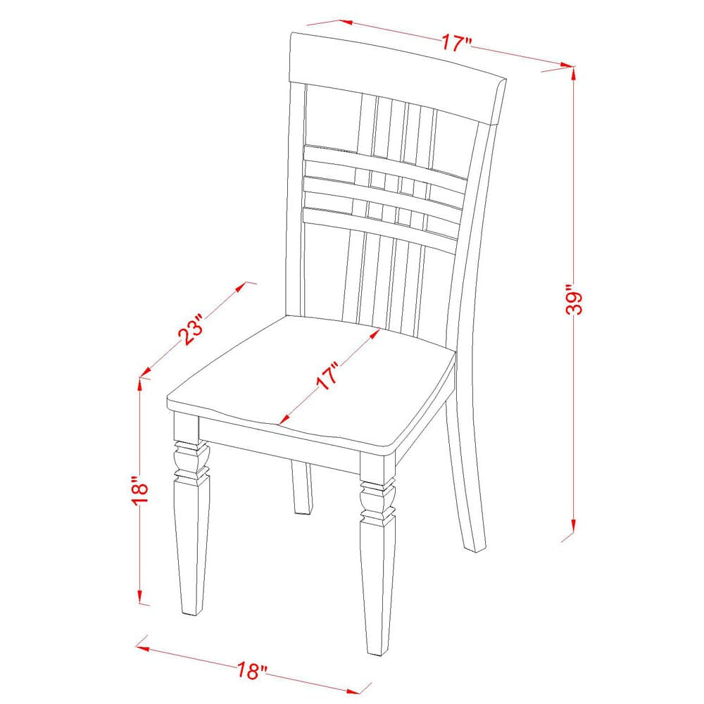 East West Furniture MZLG5-BCH-W 5 Piece Dining Room Furniture Set Includes a Rectangle Kitchen Table with Dropleaf and 4 Dining Chairs, 36x54 Inch, Black & Cherry