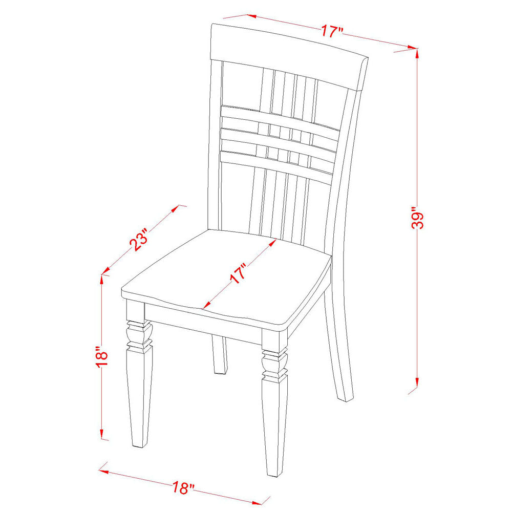 East West Furniture LGLG5-BCH-W 5 Piece Dining Room Furniture Set Includes a Rectangle Wooden Table with Butterfly Leaf and 4 Kitchen Dining Chairs, 42x84 Inch, Black & Cherry