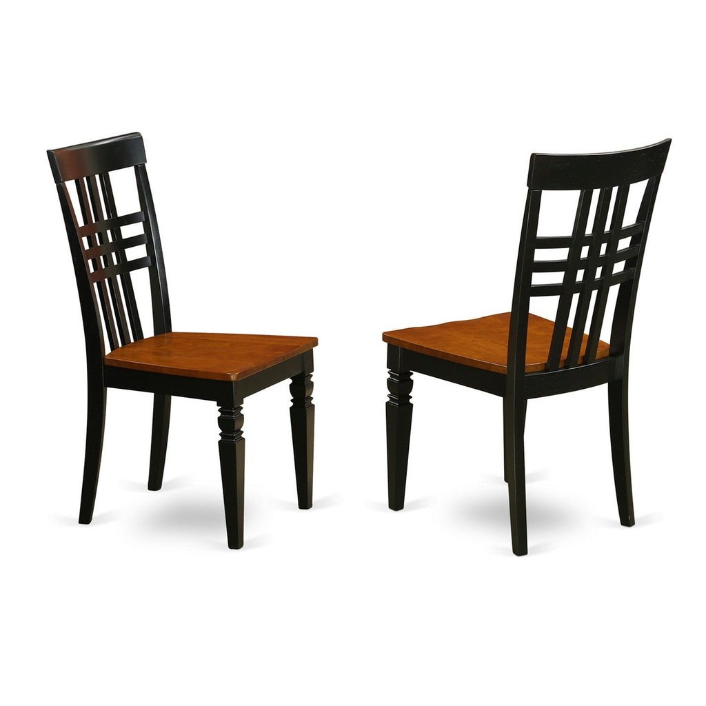 East West Furniture LGLG5-BCH-W 5 Piece Dining Room Furniture Set Includes a Rectangle Wooden Table with Butterfly Leaf and 4 Kitchen Dining Chairs, 42x84 Inch, Black & Cherry