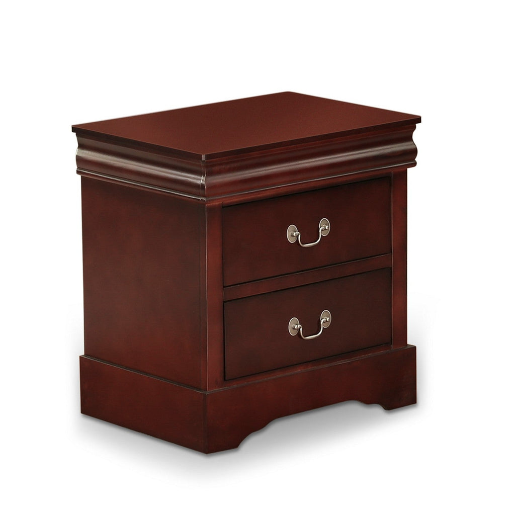 LP03-Q1NDMC Louis Philippe 5 Piece Queen Size Bedroom Set in Walnut Finish with Queen Bed, Nightstand, Dresser with Mirror & Chest