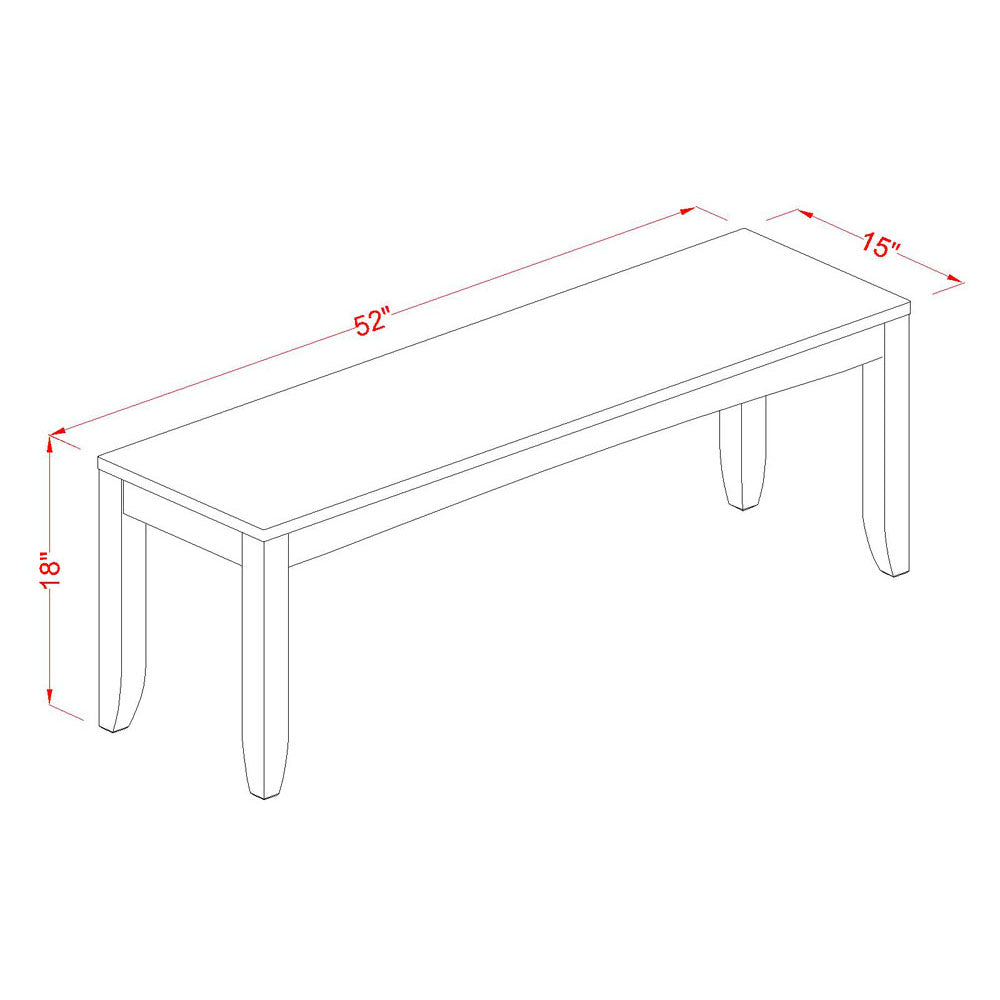 East West Furniture LYBO6-CAP-W 6 Piece Dining Room Table Set Contains a Rectangle Kitchen Table with Butterfly Leaf and 4 Dining Chairs with a Bench, 36x66 Inch, Cappuccino