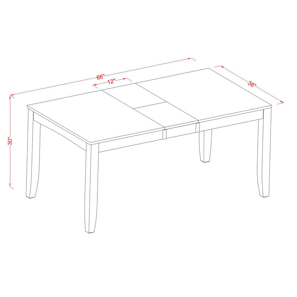 East West Furniture LYFD6-CAP-W 6 Piece Kitchen Table Set Contains a Rectangle Dining Table with Butterfly Leaf and 4 Dining Chairs with a Bench, 36x66 Inch, Cappuccino