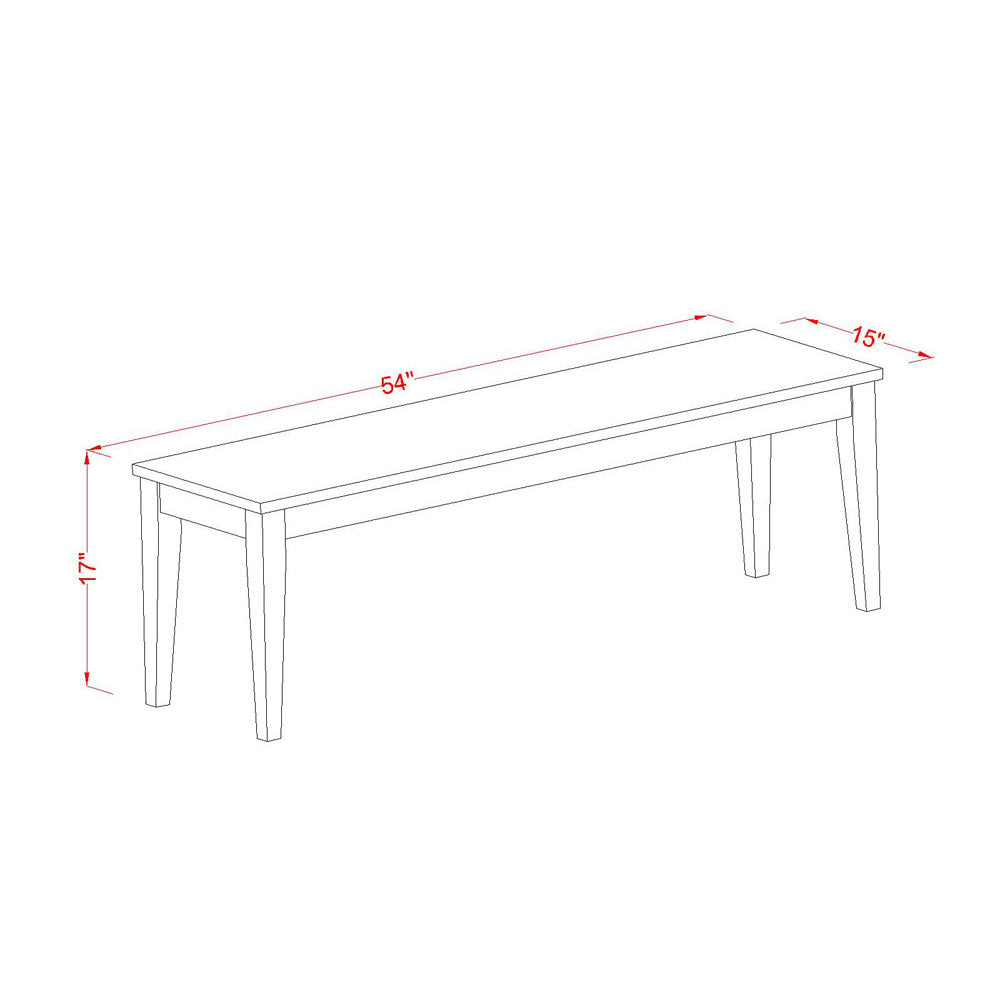 East West Furniture NIAN6-BCH-W 6 Piece Dining Table Set Contains a Rectangle Dining Room Table with Butterfly Leaf and 4 Wooden Seat Chairs with a Bench, 36x66 Inch, Black & Cherry