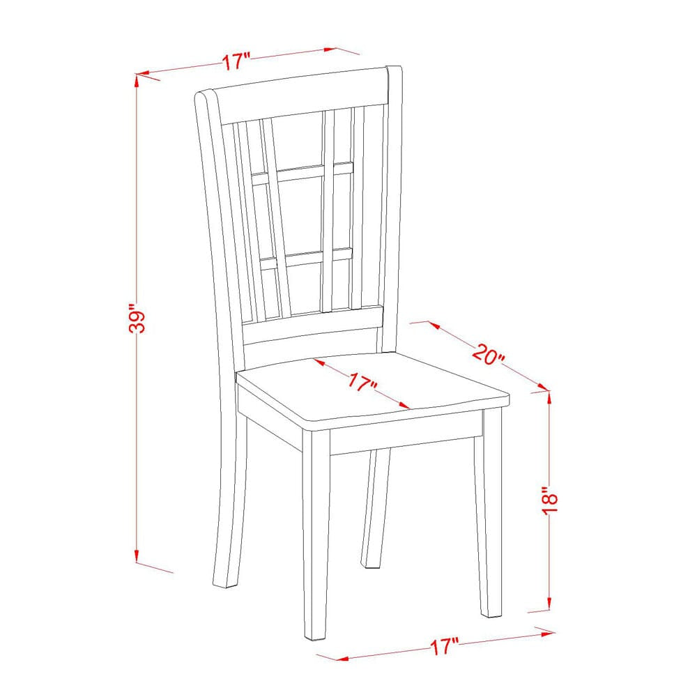 East West Furniture MZNI3-BCH-W 3 Piece Dining Table Set for Small Spaces Contains a Rectangle Dining Room Table with Dropleaf and 2 Wood Seat Chairs, 36x54 Inch, Black & Cherry