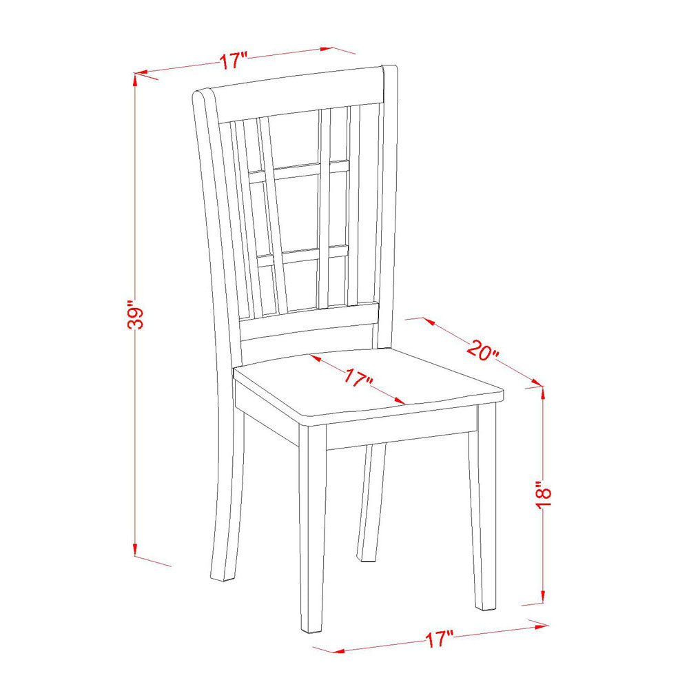 East West Furniture NICO6-WHI-W 6 Piece Dining Table Set Contains a Rectangle Dining Room Table with Butterfly Leaf and 4 Wooden Seat Chairs with a Bench, 36x66 Inch, Buttermilk & Cherry