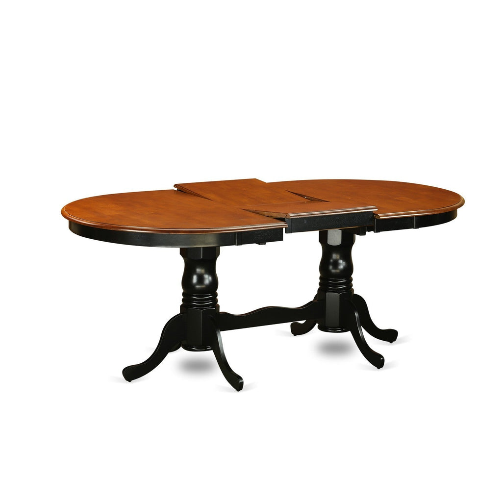 East West Furniture PLDA7-BCH-W 7 Piece Dining Set Consist of an Oval Dining Room Table with Butterfly Leaf and 6 Wood Seat Chairs, 42x78 Inch, Black & Cherry