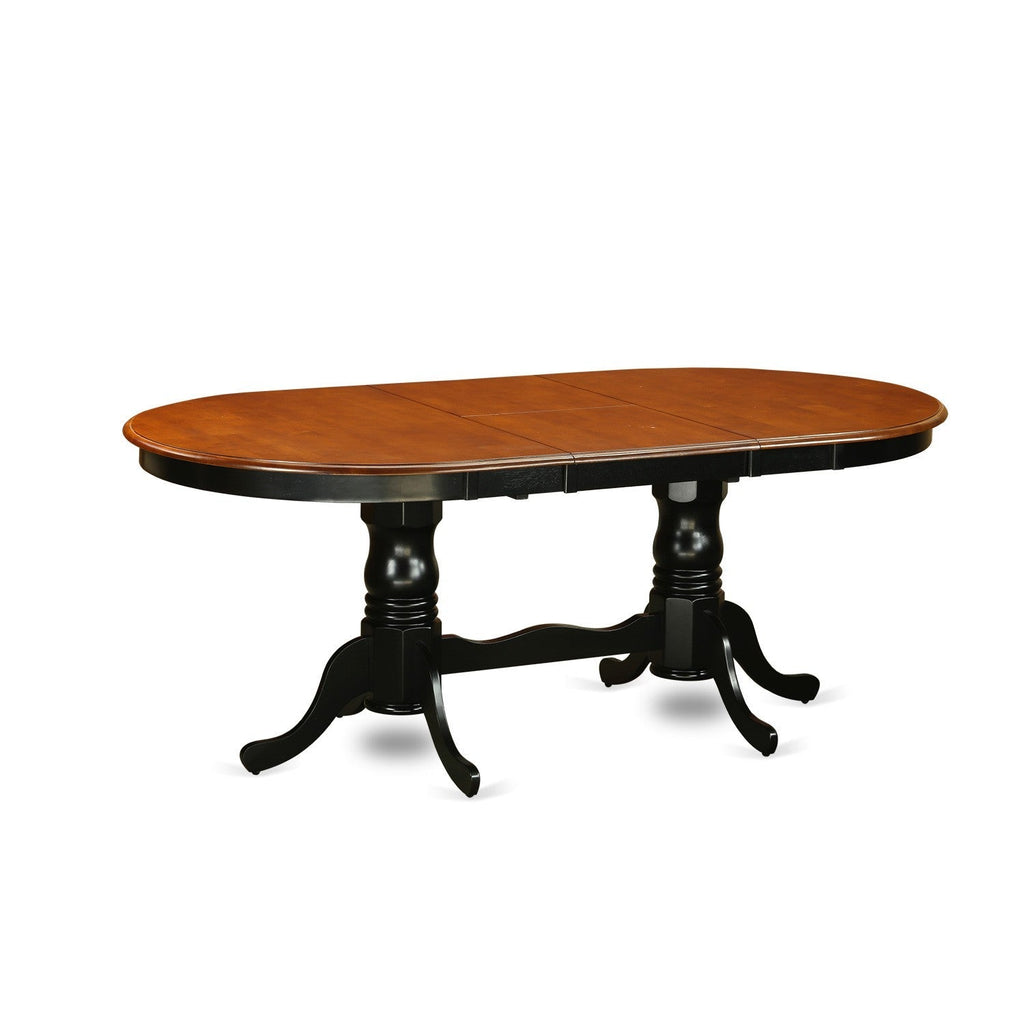 East West Furniture PLDA7-BCH-W 7 Piece Dining Set Consist of an Oval Dining Room Table with Butterfly Leaf and 6 Wood Seat Chairs, 42x78 Inch, Black & Cherry