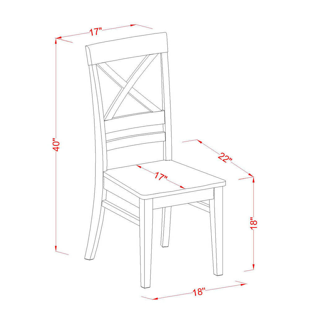 East West Furniture PFQU5-BCH-W 5 Piece Dinette Set for 4 Includes a Square Dining Room Table with Butterfly Leaf and 4 Kitchen Dining Chairs, 54x54 Inch, Black & Cherry