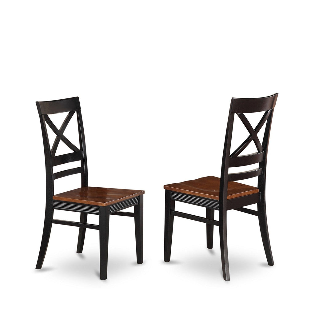 East West Furniture PFQU5-BCH-W 5 Piece Dinette Set for 4 Includes a Square Dining Room Table with Butterfly Leaf and 4 Kitchen Dining Chairs, 54x54 Inch, Black & Cherry