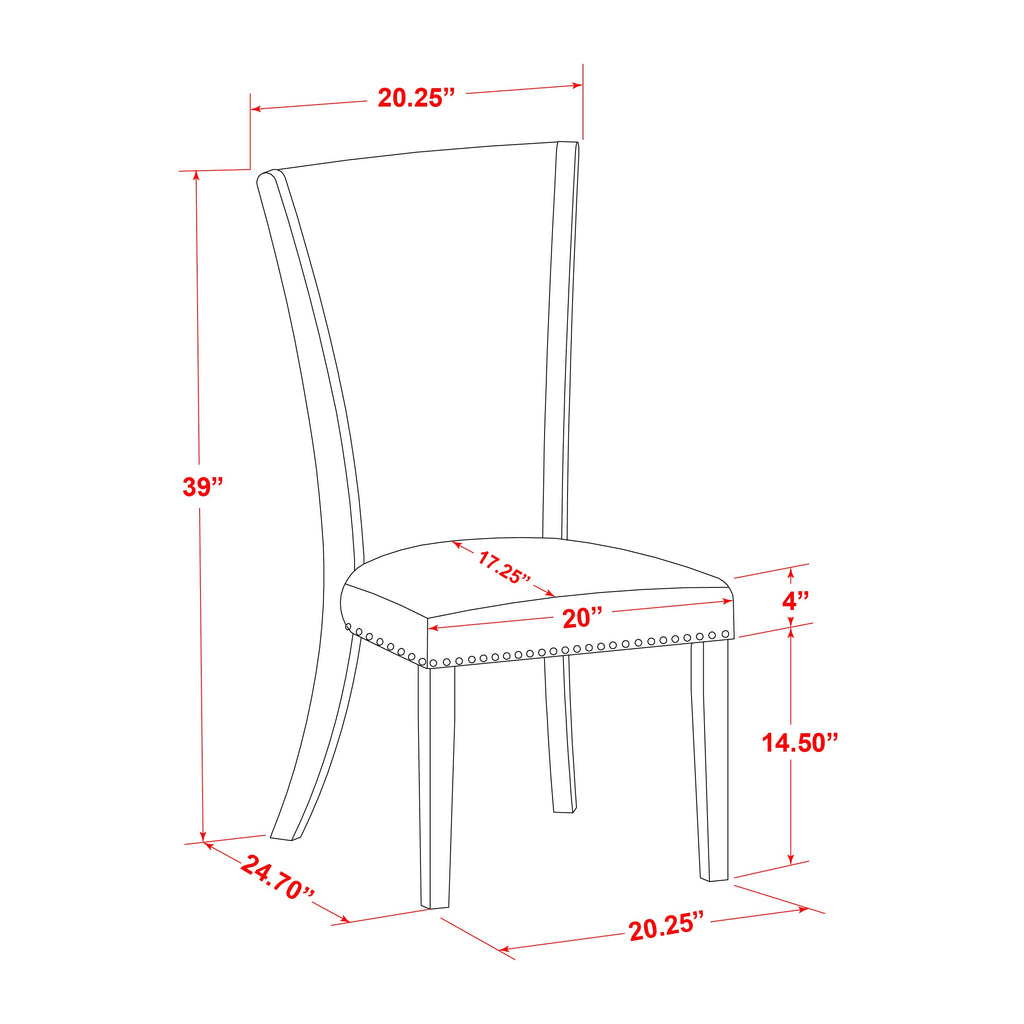 East West Furniture V026VE005-6 6 Piece Dinette Set Contains a Rectangle Dining Room Table with V-Legs and 4 Grey Linen Fabric Parson Chairs with a Bench, 36x60 Inch, Multi-Color