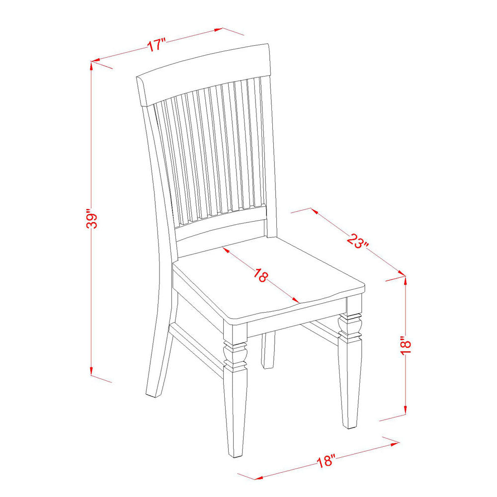 East West Furniture QUWE5-BMK-W 5 Piece Kitchen Table & Chairs Set Includes a Rectangle Dining Room Table with Butterfly Leaf and 4 Dining Chairs, 40x78 Inch, Buttermilk & Cherry