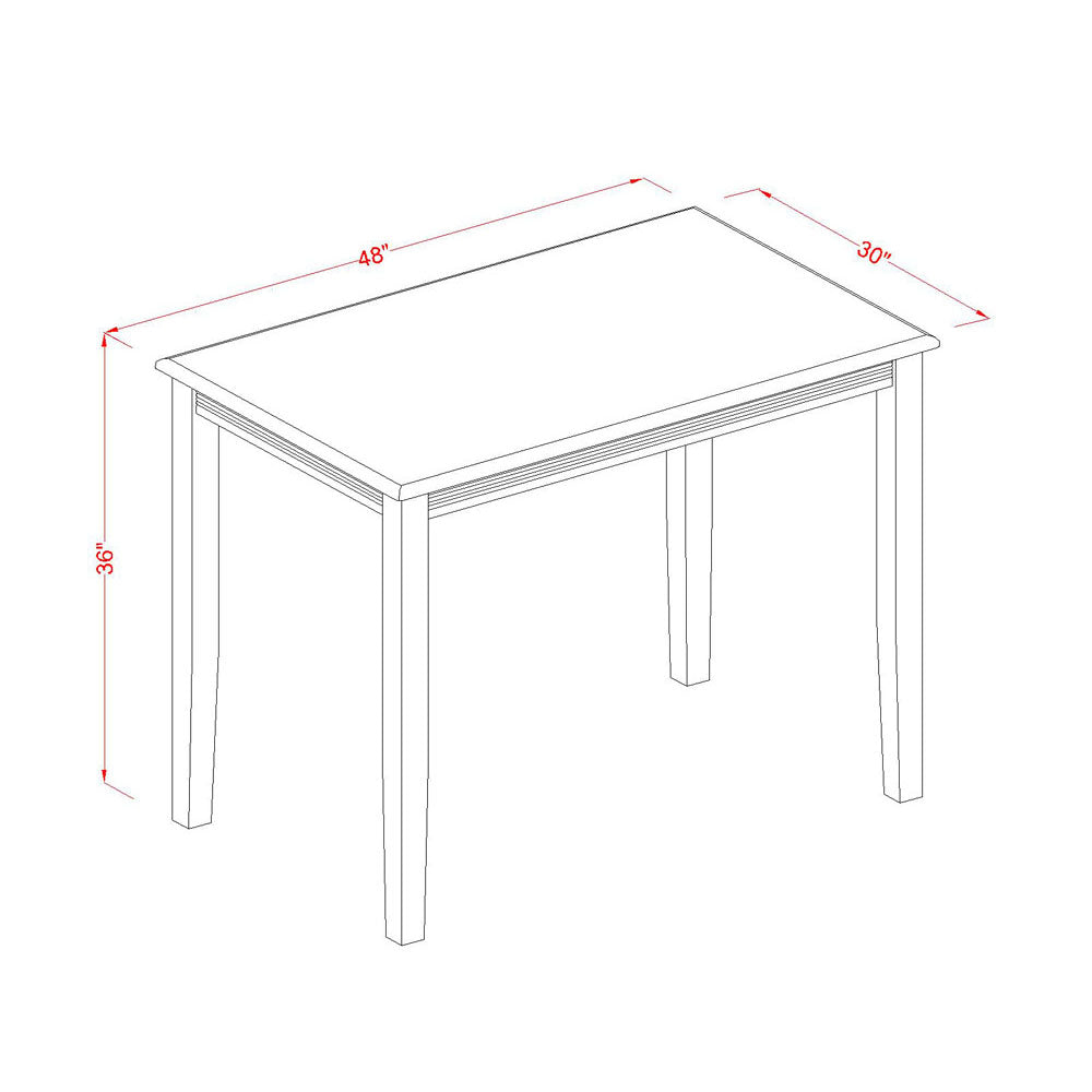 East West Furniture YAQU5-WHI-W 5 Piece Kitchen Counter Height Dining Table Set  Includes a Rectangle Dining Room Table and 4 Wooden Seat Chairs, 30x48 Inch, Buttermilk & Cherry